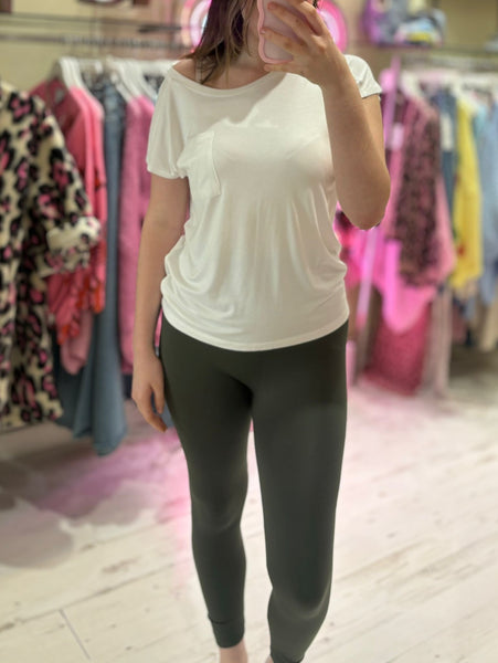 High Waisted Thermal Lined Seamless Leggings | Khaki