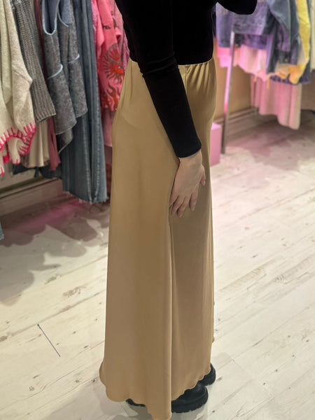 Ashley Satin Maxi Skirt | Gold