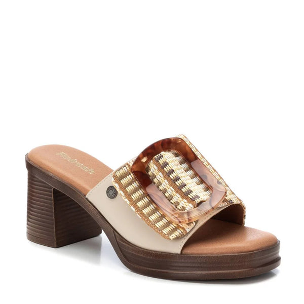 VEGAN Block Heel Slip On Mule | 172522 | Beige