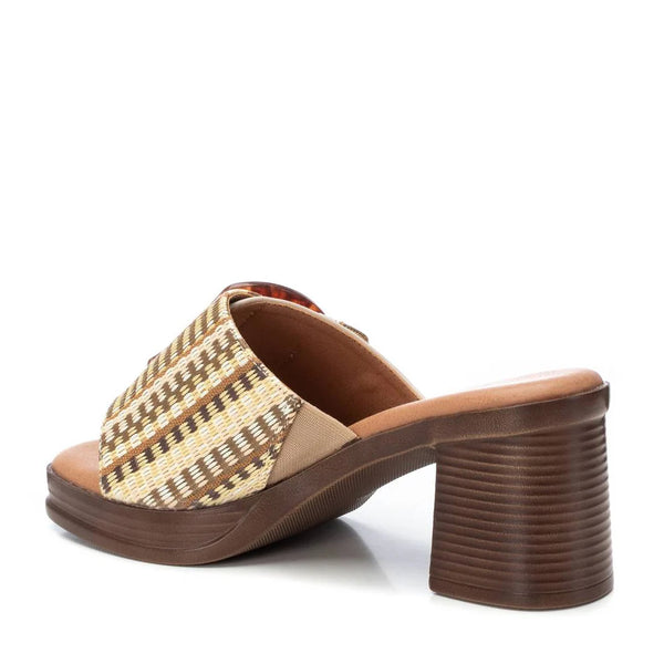 VEGAN Block Heel Slip On Mule | 172522 | Beige