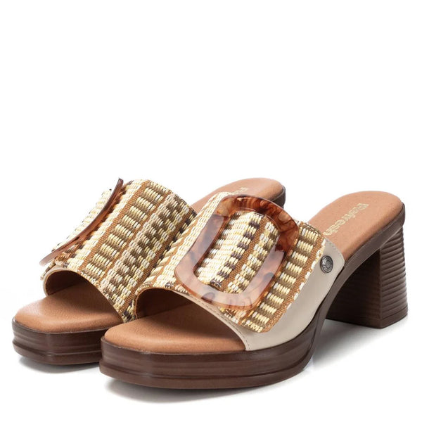 VEGAN Block Heel Slip On Mule | 172522 | Beige
