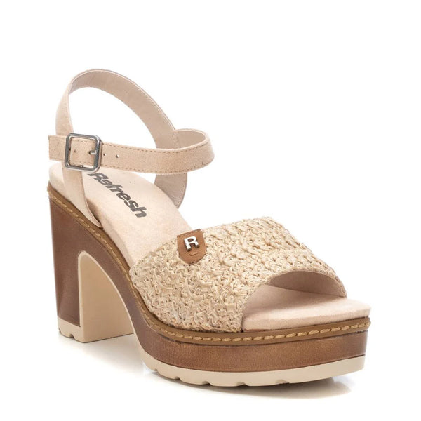 VEGAN Woven Detail Platform Sandal | 172704 | Cream