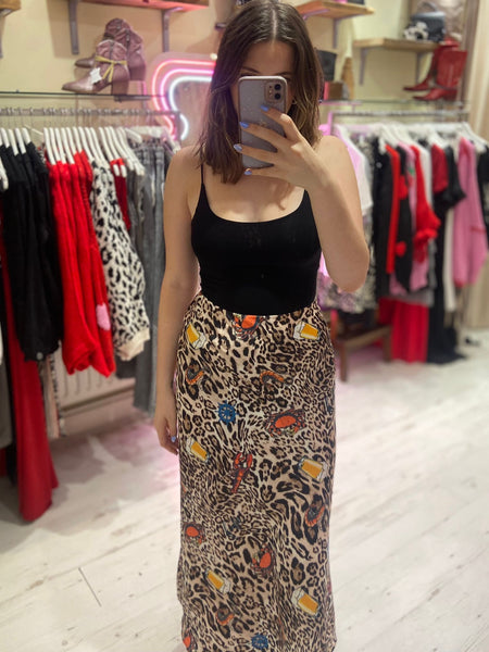 Zadie Animal Print Satin Skirt | Seaside Fun