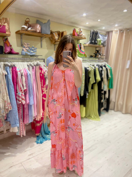 Lola Printed Maxi Dress | Pink