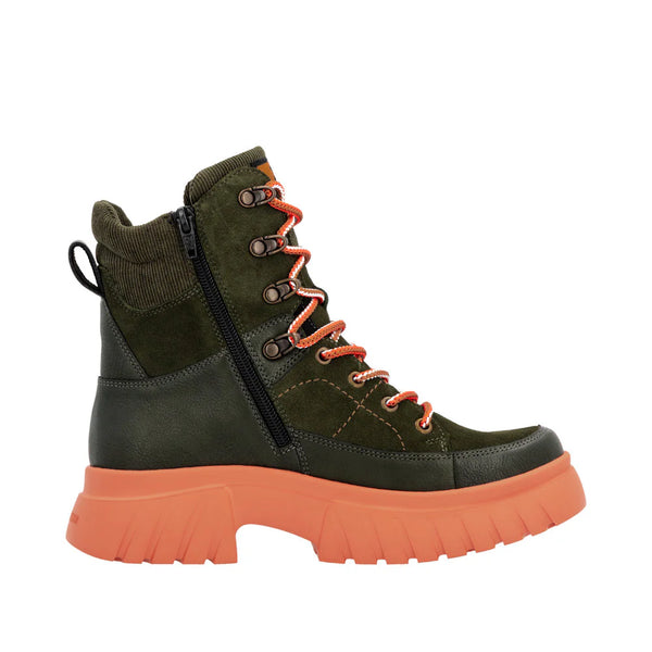 Rieker | TEX Chunky Ankle Boots | W1871-54 | Khaki/Orange