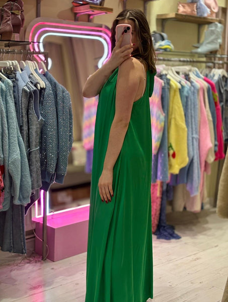 Halter Neck Maxi Dress | Green