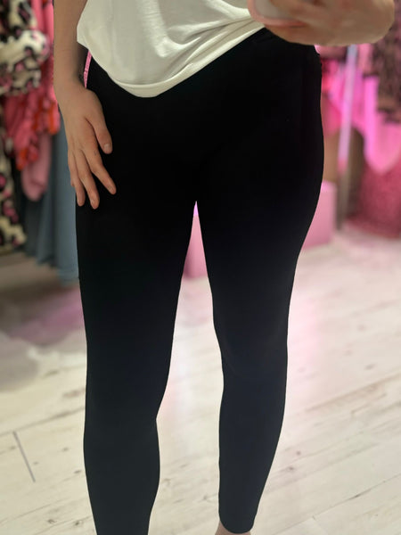 High Waisted Thermal Lined Seamless Leggings  | Black