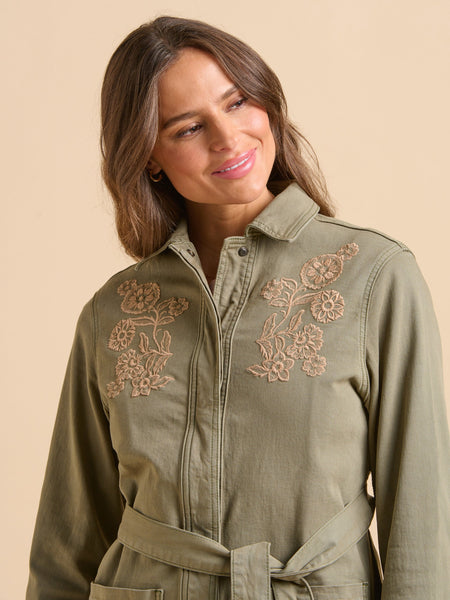 Embroidered Jacket | Khaki