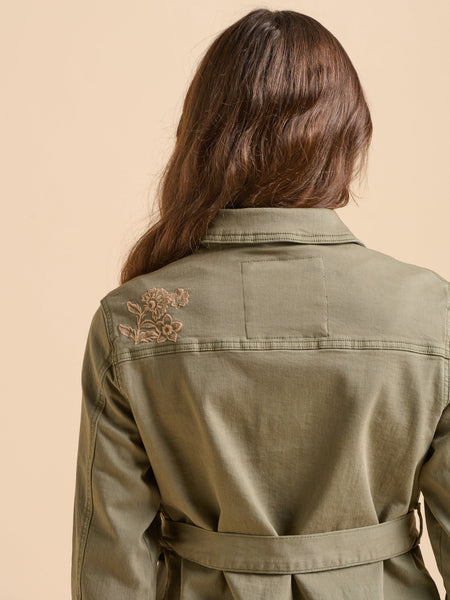Embroidered Jacket | Khaki