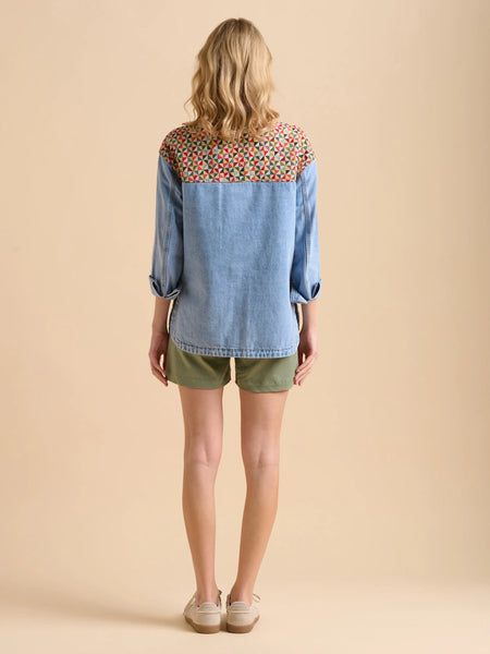 Patchwork Embroidered Denim Shirt