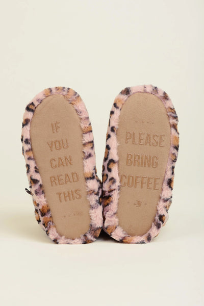 Leopard Bring Me Coffee Slipper Boots