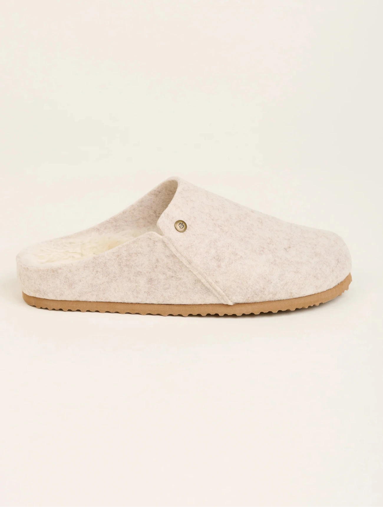 Cream Felted Slipper