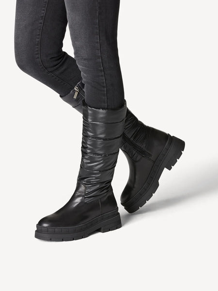 Tamaris | Tall Puffer Boot | 26629 | Shiny Black