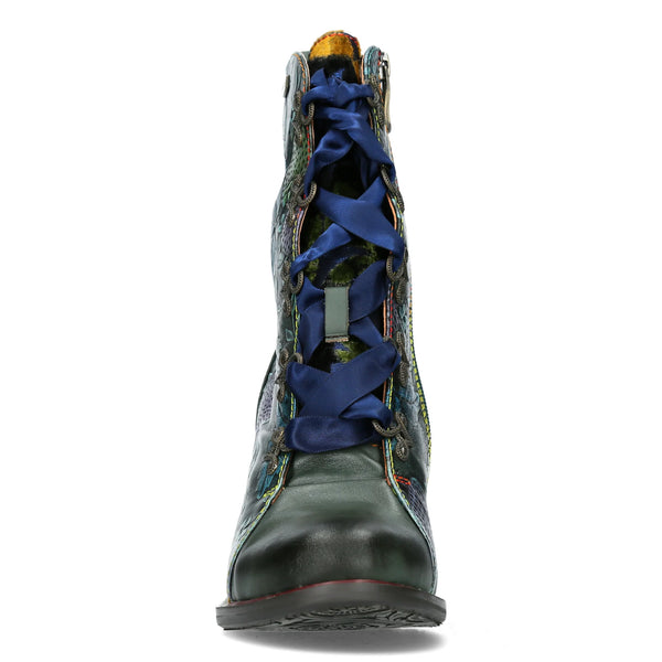 Laura Vita | Evcao 311 Heeled Ankle Boot | Blue/Green Multi