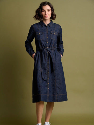 Frances Denim Midi Shirt Dress