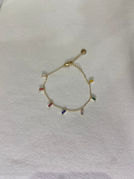 Phoebe Rainbow Stone Bracelet | Gold