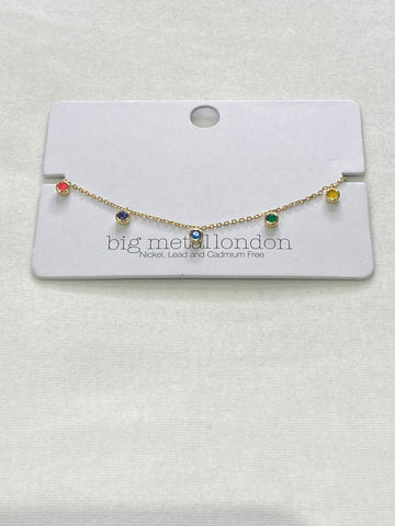 Rachel Rainbow Stone Bracelet | Gold