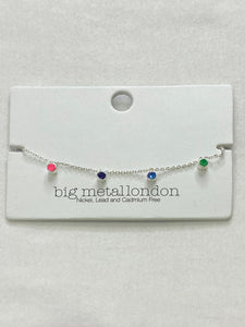 Rachel Rainbow Stone Bracelet | Silver