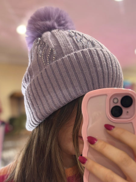 Sparkle Bobble Hat | Lilac