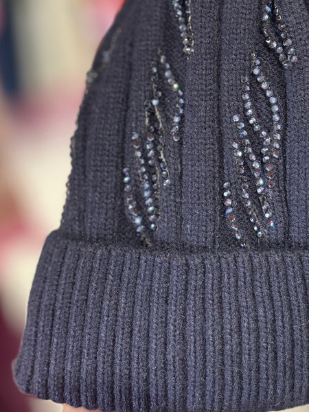 Sparkle Bobble Hat | Navy