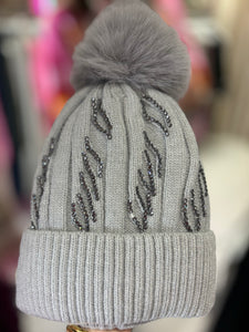 Sparkle Bobble Hat | Grey