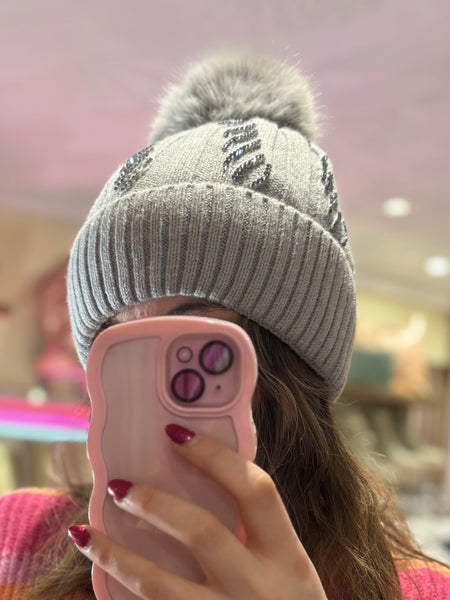 Sparkle Bobble Hat | Grey