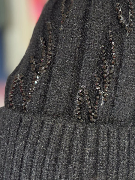 Sparkle Bobble Hat | Black