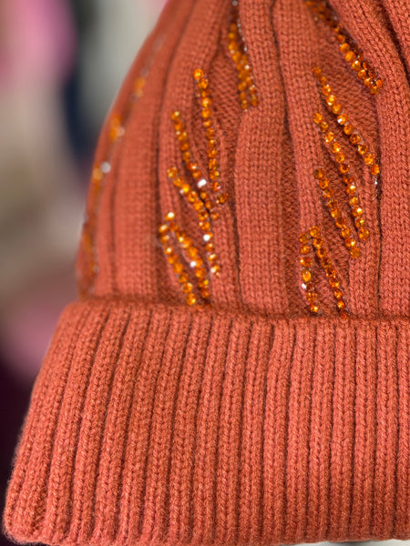 Sparkle Bobble Hat | Burnt Orange