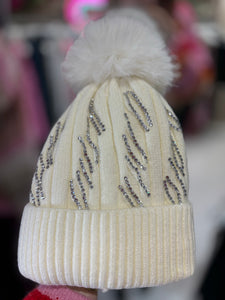 Sparkle Bobble Hat | Cream