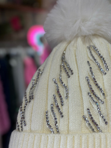 Sparkle Bobble Hat | Cream