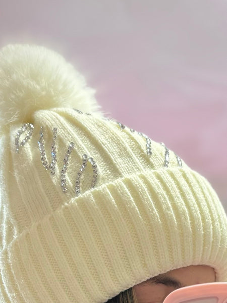 Sparkle Bobble Hat | Cream