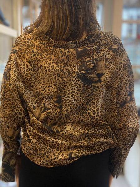 Leopard Cropped Blouse