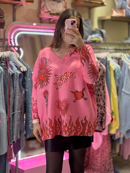 Old School Tattoo Jumper | Pink