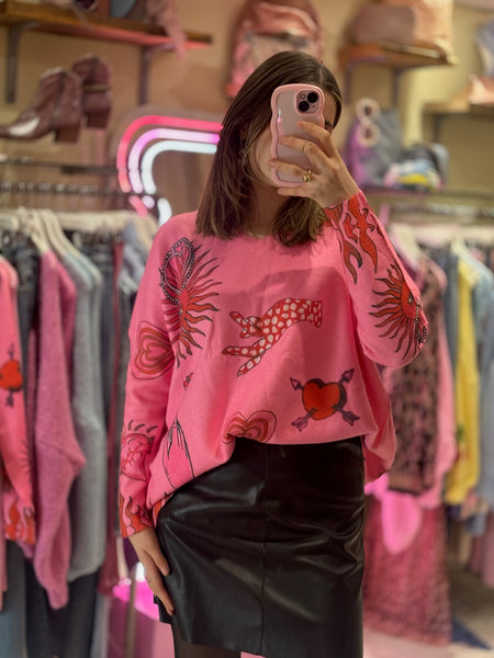 Old School Tattoo Jumper | Pink