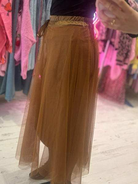 Lisa Tulle Flared Midi Skirt | Cinnamon