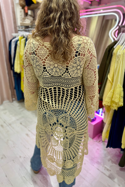 Crochet High/Low Top or Cover-up | Lemon Yellow