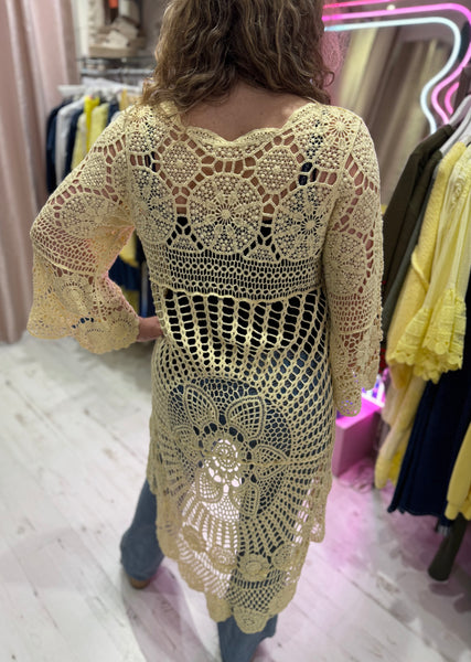 Crochet High/Low Top or Cover-up | Lemon Yellow