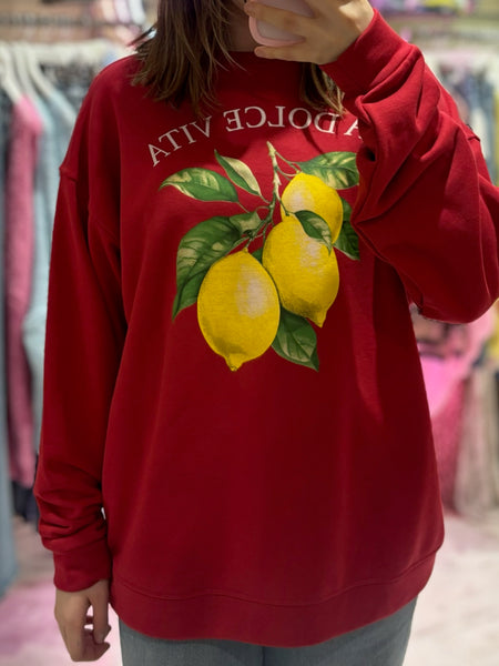 Ciao Milano La Dolce Vita Sweatshirt | Red