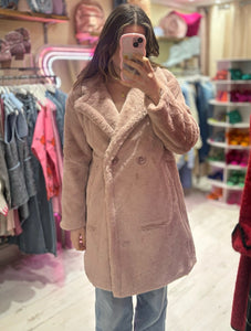 Faux Fur Coat | Baby Pink