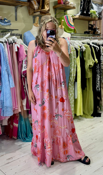 Lola Printed Maxi Dress | Pink