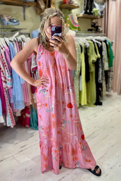 Lola Printed Maxi Dress | Pink