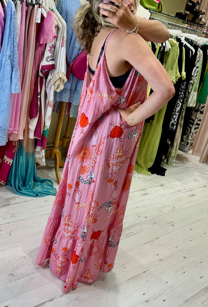 Lola Printed Maxi Dress | Pink