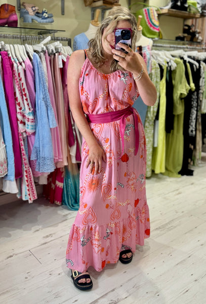 Lola Printed Maxi Dress | Pink