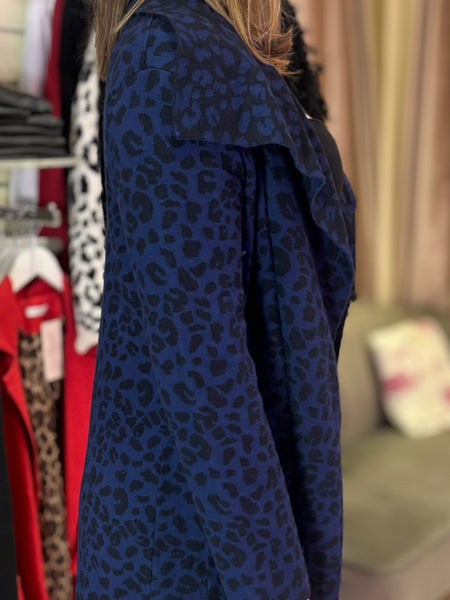 Leopard Print Coat | Blue