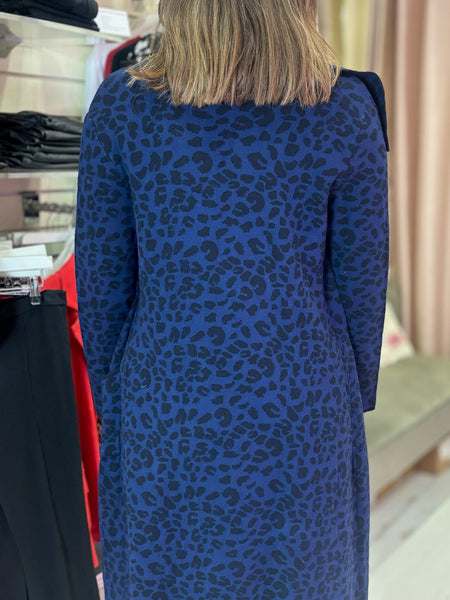 Leopard Print Coat | Blue