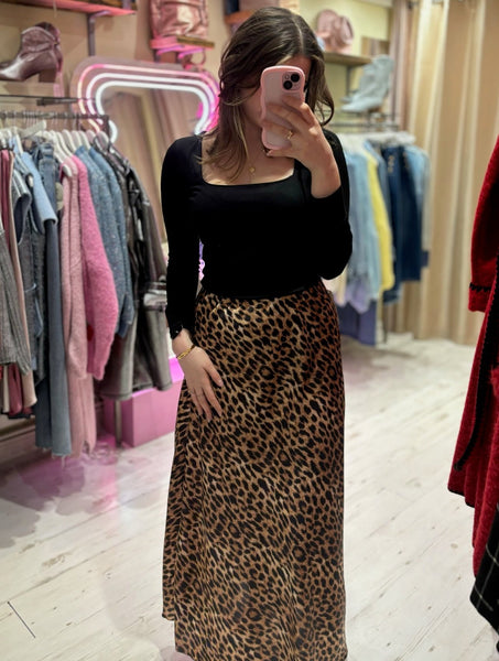 Animal Print Midi Skirt