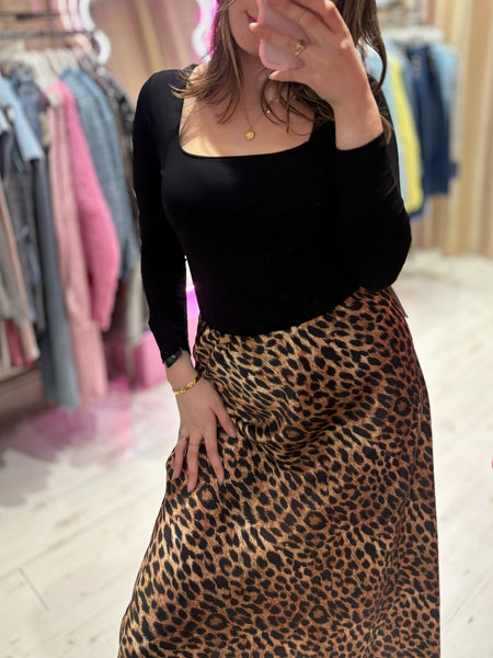 Animal Print Midi Skirt