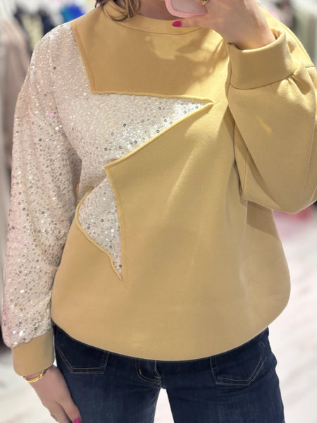 Star Jumper | Beige/Gold