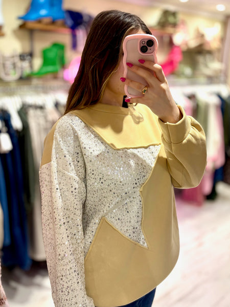 Star Jumper | Beige/Gold