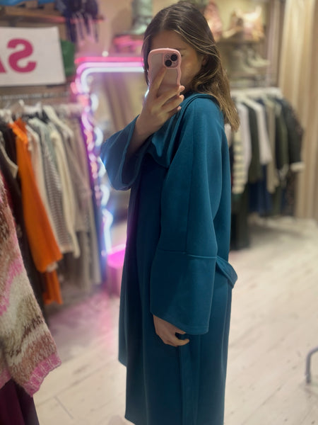 Felt Trench Coat | Teal